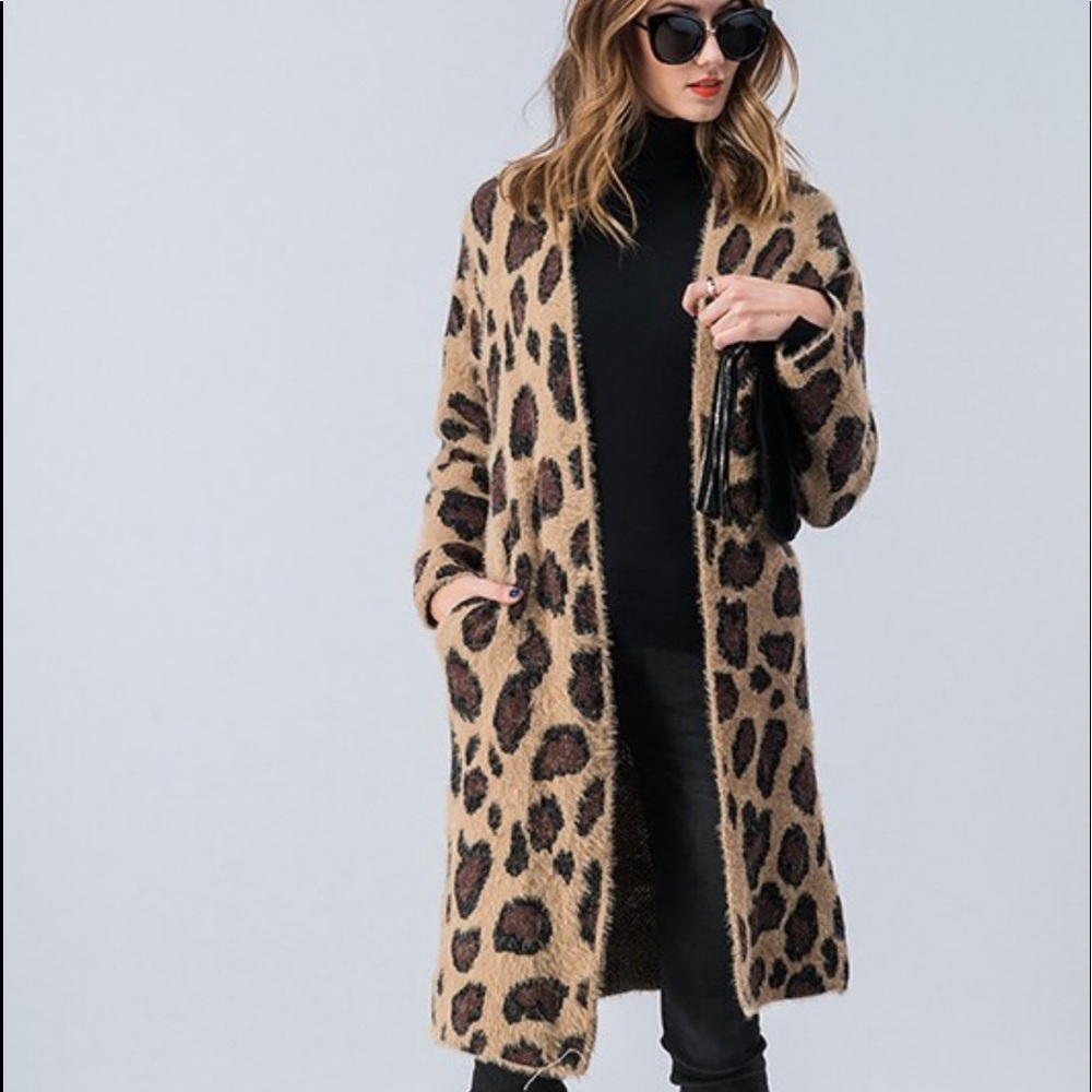 Lady Leopard Cardigan-Taupe